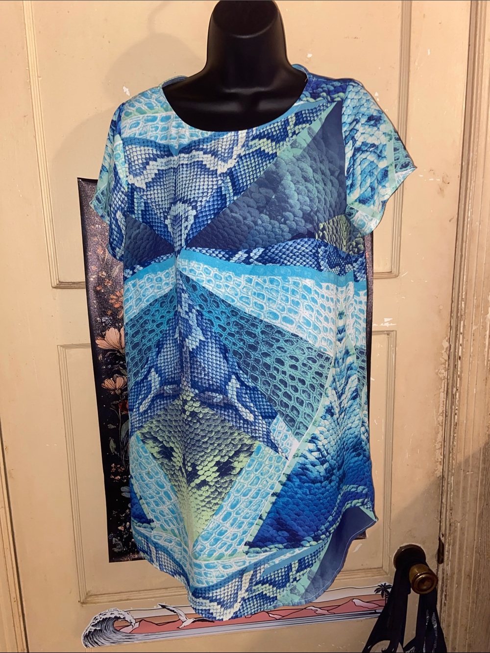 BLUE SNAKE PRINT MINI DRESS Snake It To The Limit LULU’S